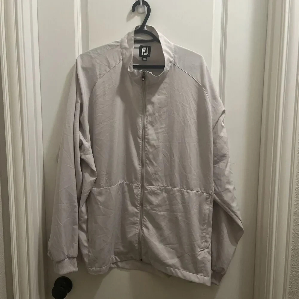 Footjoy Men's Full Zip Golf  Tan  Jacket SZ XL Performance Lightweight  Outdoor